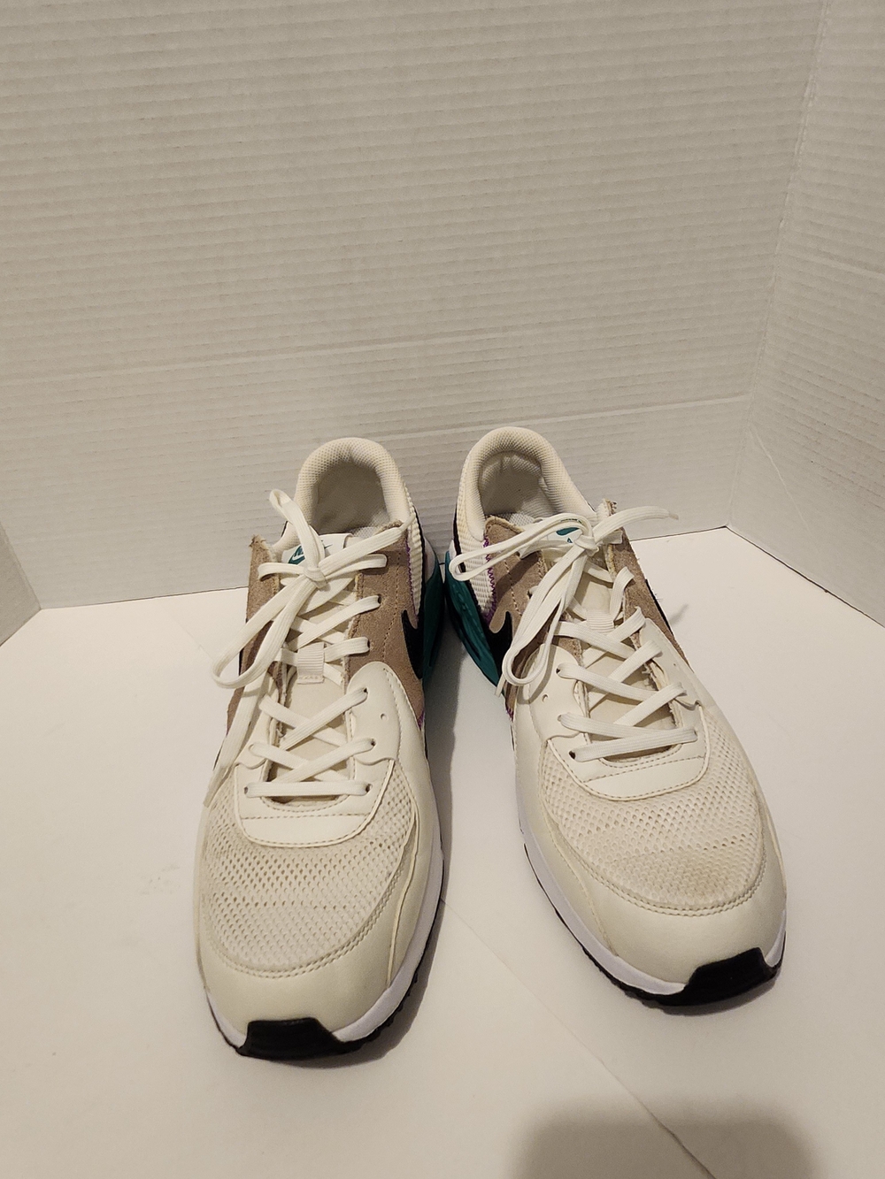Nike Cream White Sneakers with Teal and Purple Accents